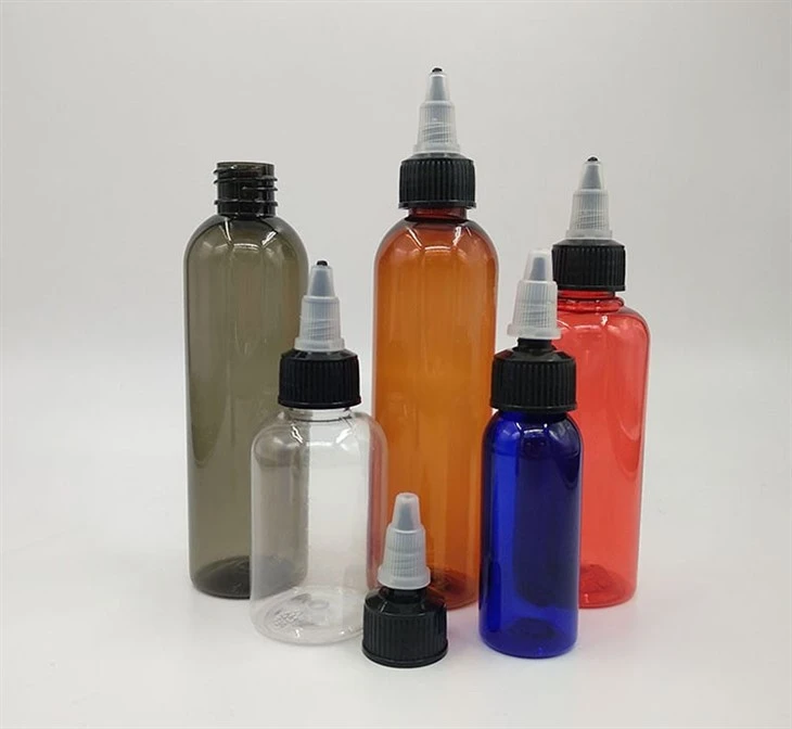 Amber Plastic Hair Oil Bottles With Funnel