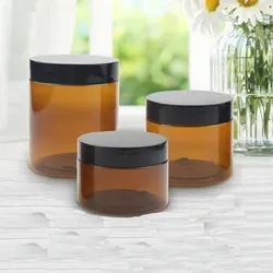 Cream Packaging Amber PET 50ml 100ml 150ml Jar factory