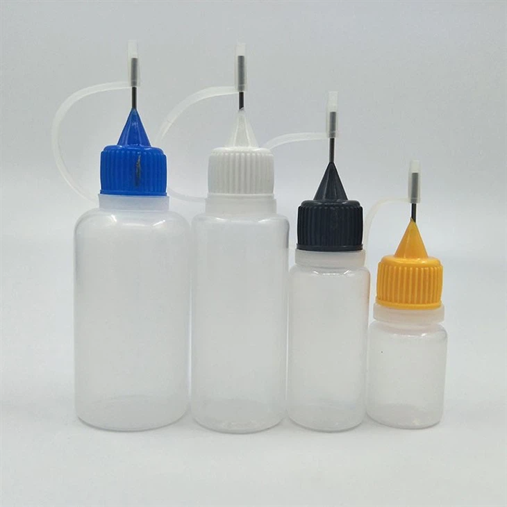 Plastic PE Bottle With Needle Cap For Glue