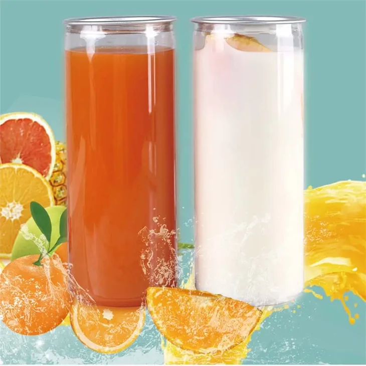 Plastic Soda Cans Juice Beverage With Pull-Ring Lids